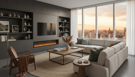 Modern Indoor Interior Space Background Photo for Creative Design