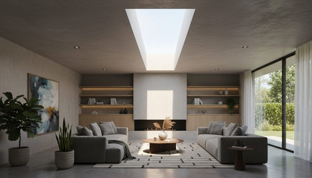 Modern Indoor Interior Space Background Photo for Creative Design
