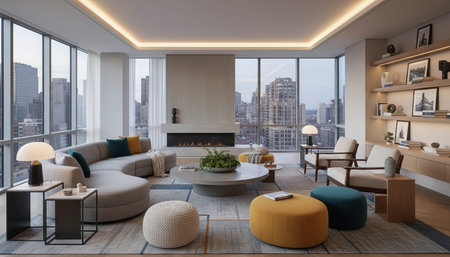 Modern Indoor Interior Space Background Photo for Creative Design