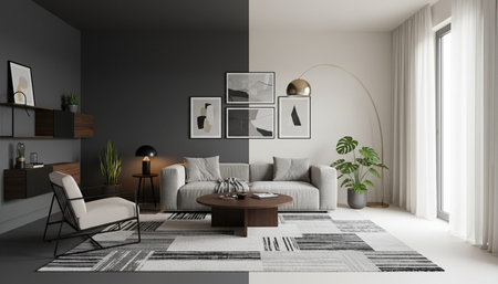 Modern Indoor Interior Space Background Photo for Creative Design