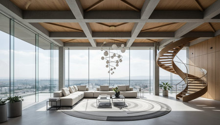 Modern Indoor Interior Space Background Photo for Creative Designの写真素材