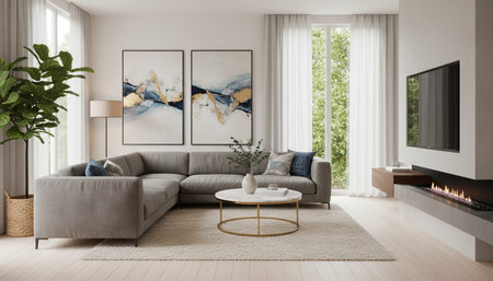 Modern Indoor Interior Space Background Photo for Creative Design