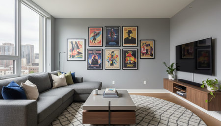 Modern Indoor Interior Space Background Photo for Creative Designの写真素材