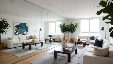 Modern Indoor Interior Space Background Photo for Creative Design