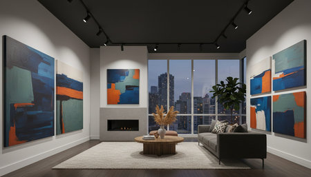 Modern Indoor Interior Space Background Photo for Creative Design