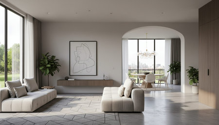 Modern Indoor Interior Space Background Photo for Creative Design