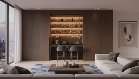 Modern Indoor Interior Space Background Photo for Creative Designの写真素材