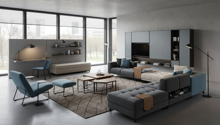 Modern Indoor Interior Space Background Photo for Creative Design