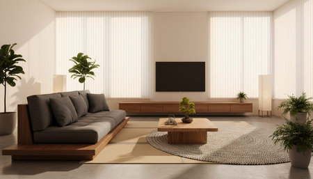 Modern Indoor Interior Space Background Photo for Creative Design