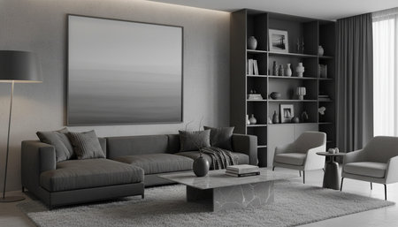Modern Indoor Interior Space Background Photo for Creative Design