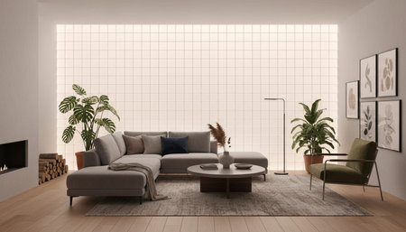 Modern Indoor Interior Space Background Photo for Creative Design