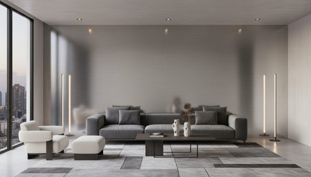 Modern Indoor Interior Space Background Photo for Creative Design