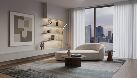 Modern Indoor Interior Space Background Photo for Creative Design