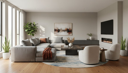 Modern Indoor Interior Space Background Photo for Creative Design