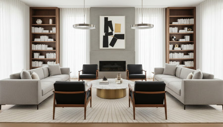 Modern Indoor Interior Space Background Photo for Creative Design
