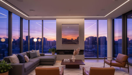 Modern Indoor Interior Space Background Photo for Creative Designの写真素材