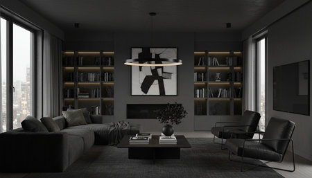 Modern Indoor Interior Space Background Photo for Creative Designの写真素材