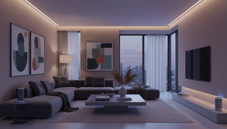 Modern Indoor Interior Space Background Photo for Creative Design