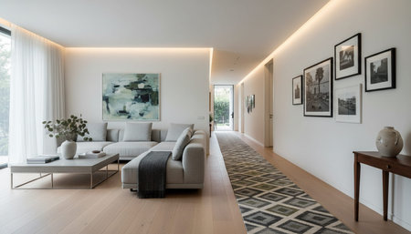Modern Indoor Interior Space Background Photo for Creative Design