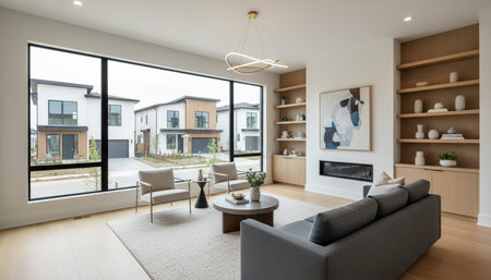 Modern Indoor Interior Space Background Photo for Creative Designの写真素材