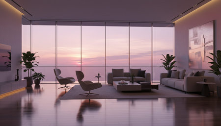 Modern Indoor Interior Space Background Photo for Creative Designの写真素材