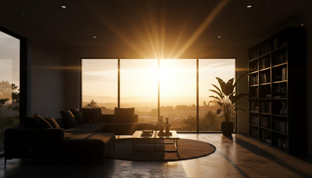 Modern Indoor Interior Space Background Photo for Creative Design