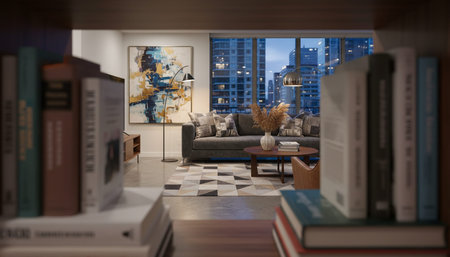 Modern Indoor Interior Space Background Photo for Creative Designの写真素材