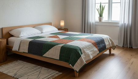 Beautiful Bedroom Room Scene Background for Creative Design