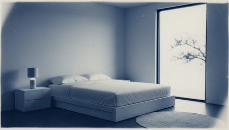 Beautiful Bedroom Room Scene Background for Creative Design