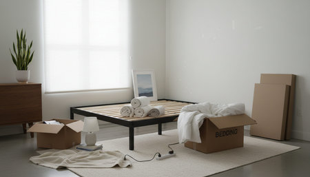 Beautiful Bedroom Room Scene Background for Creative Design