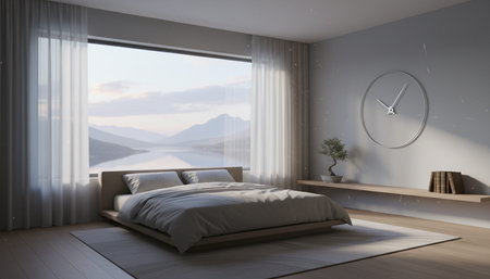 Beautiful Bedroom Room Scene Background for Creative Design