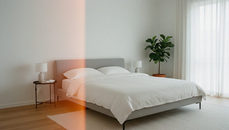 Beautiful Bedroom Room Scene Background for Creative Design