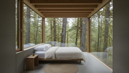 Beautiful Bedroom Room Scene Background for Creative Designの写真素材