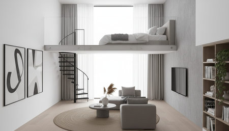 Beautiful Bedroom Room Scene Background for Creative Design