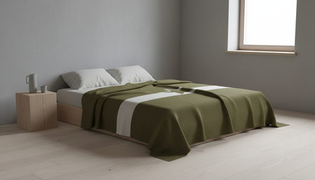 Beautiful Bedroom Room Scene Background for Creative Designの写真素材