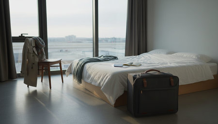 Beautiful Bedroom Room Scene Background for Creative Design