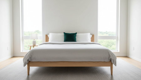 Beautiful Bedroom Room Scene Background for Creative Designの写真素材