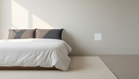 Beautiful Bedroom Room Scene Background for Creative Designの写真素材