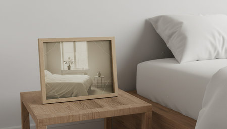 Beautiful Bedroom Room Scene Background for Creative Design