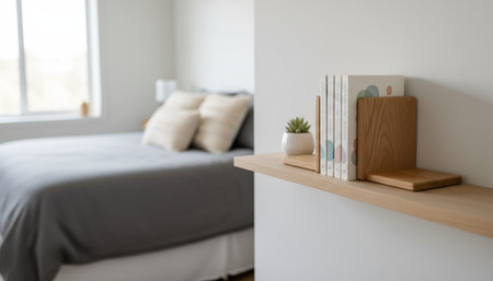 Beautiful Bedroom Room Scene Background for Creative Design