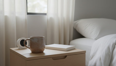 Beautiful Bedroom Room Scene Background for Creative Design