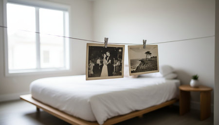 Beautiful Bedroom Room Scene Background for Creative Design