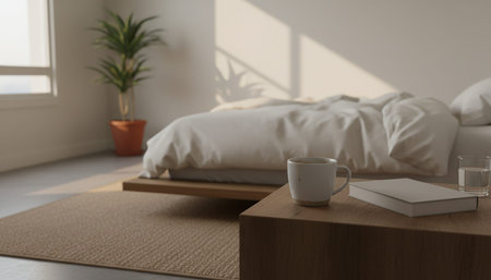 Beautiful Bedroom Room Scene Background for Creative Design