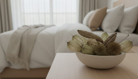 Beautiful Bedroom Room Scene Background for Creative Design