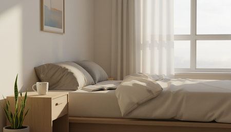 Beautiful Bedroom Room Scene Background for Creative Design