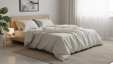 Beautiful Bedroom Room Scene Background for Creative Design