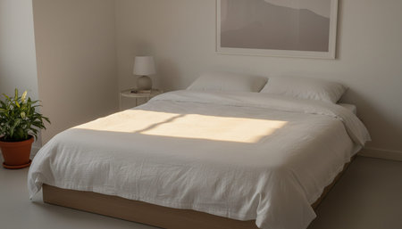 Beautiful Bedroom Room Scene Background for Creative Design
