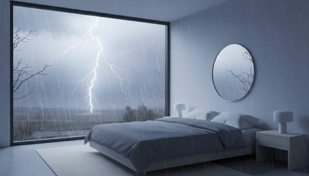 Beautiful Bedroom Room Scene Background for Creative Design