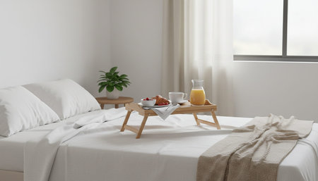 Beautiful Bedroom Room Scene Background for Creative Design