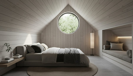 Beautiful Bedroom Room Scene Background for Creative Design